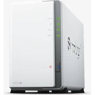 Synology DS223j — NAS de escritorio de 2 bahías (sin discos)