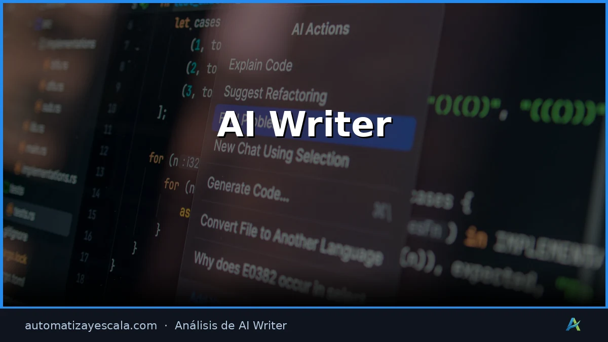 AI Writer — interfaz y panel de control