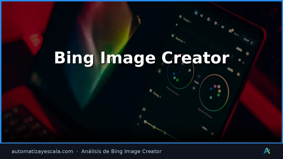 Bing Image Creator — interfaz y panel de control