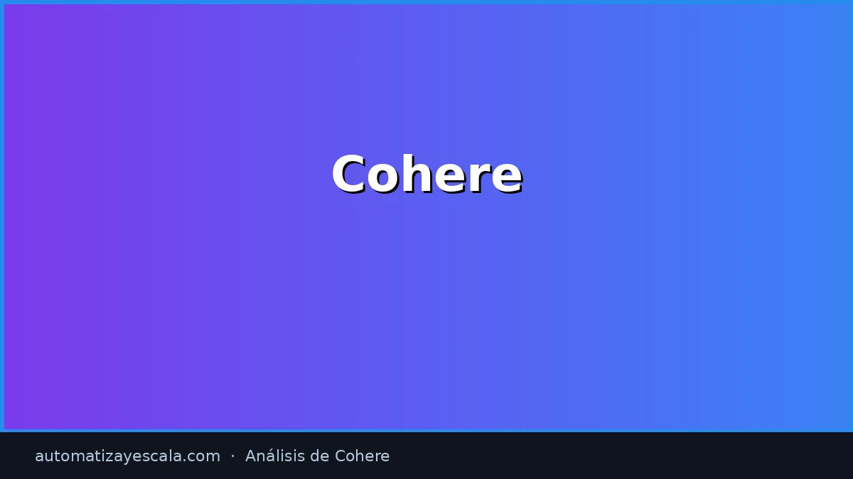 Cohere — interfaz y panel de control
