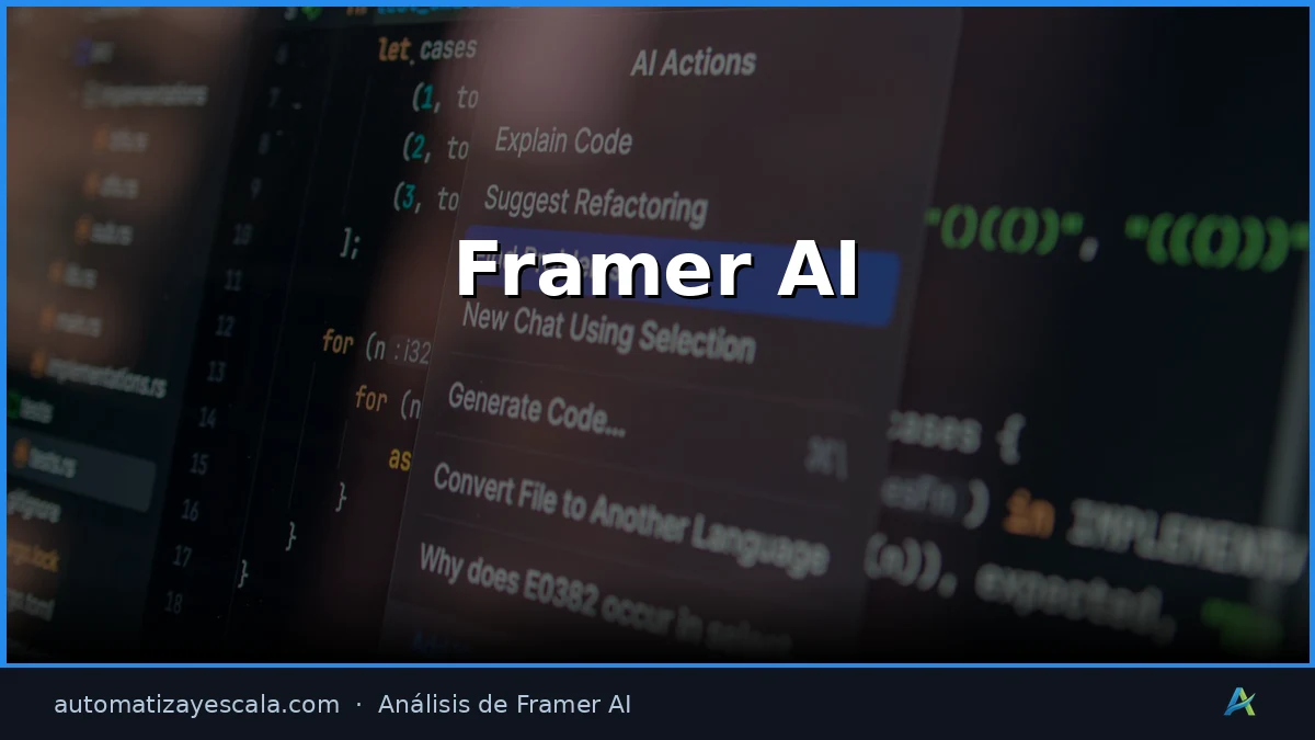 Framer AI — interfaz y panel de control