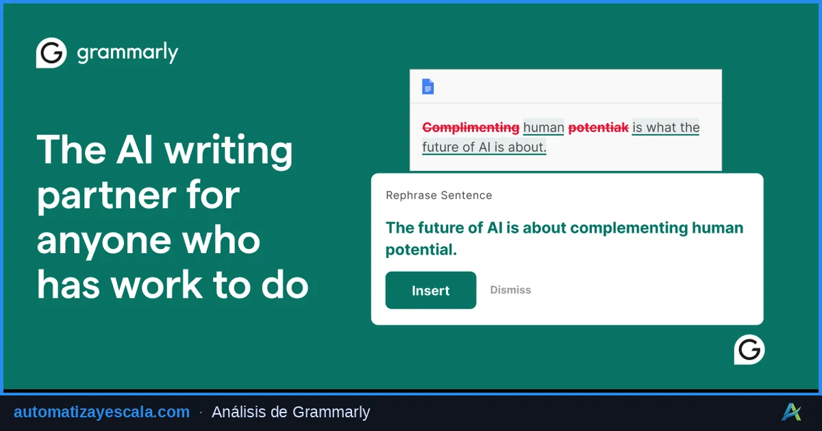 Grammarly — herramienta de productividad y gestión del tiempo