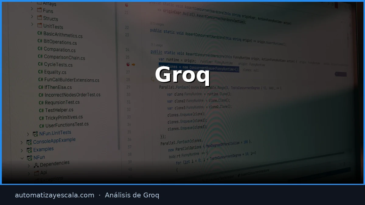 Groq — interfaz y panel de control