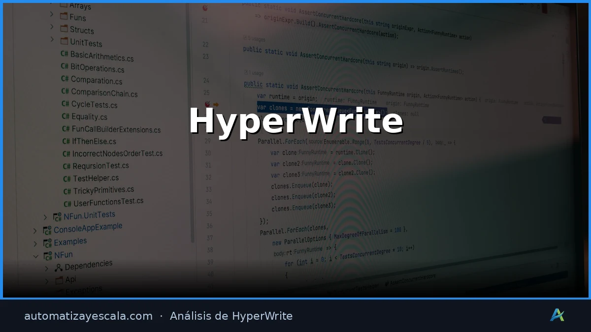 HyperWrite — interfaz y panel de control