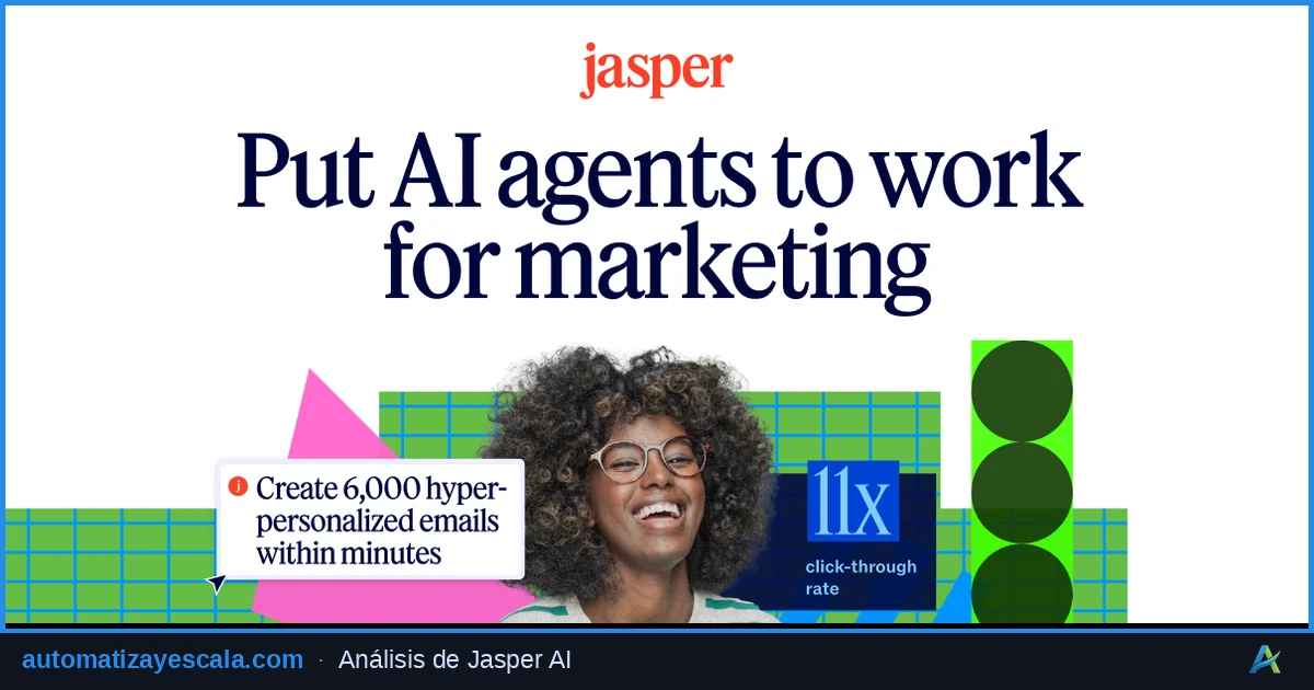 Jasper AI — interfaz del asistente de inteligencia artificial