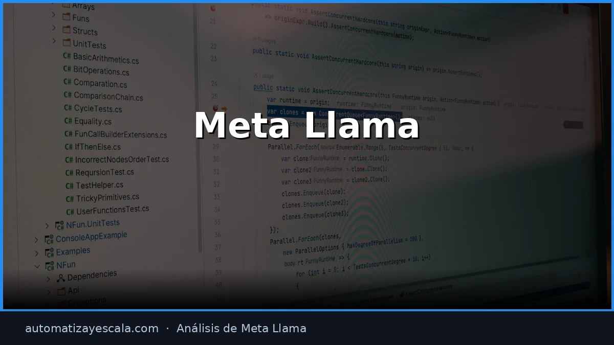 Meta Llama — interfaz y panel de control