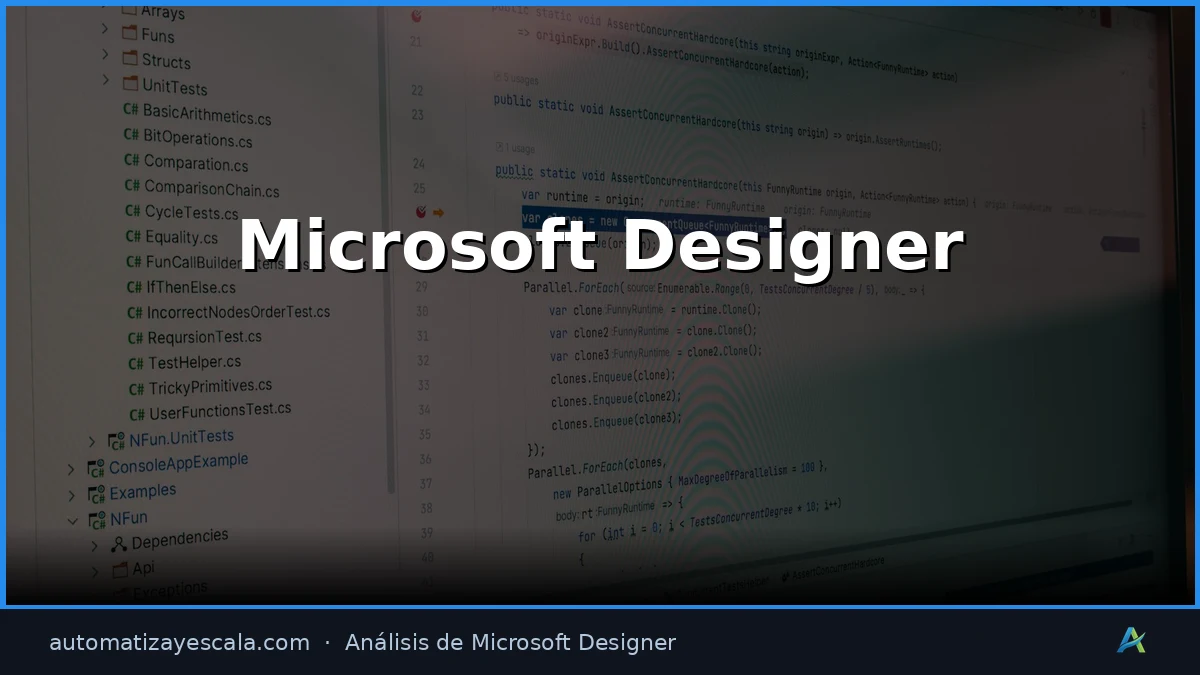 Microsoft Designer — interfaz y panel de control
