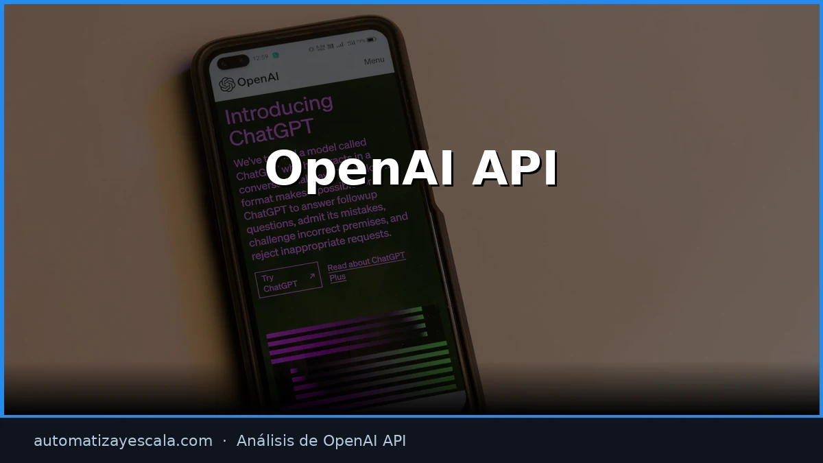 OpenAI API — interfaz y panel de control