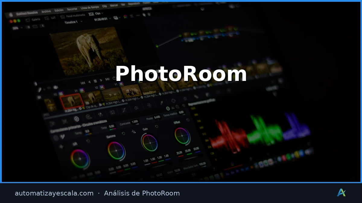 PhotoRoom — interfaz y panel de control