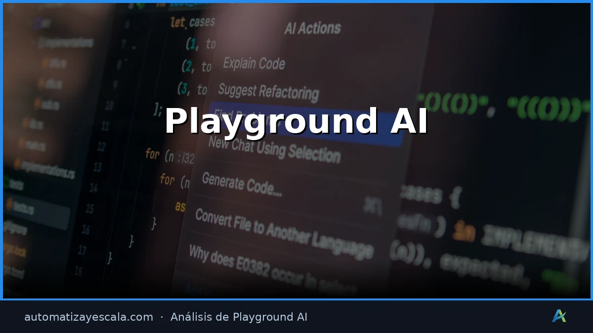 Playground AI — interfaz y panel de control
