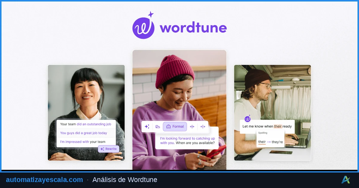 Wordtune — interfaz del asistente de inteligencia artificial