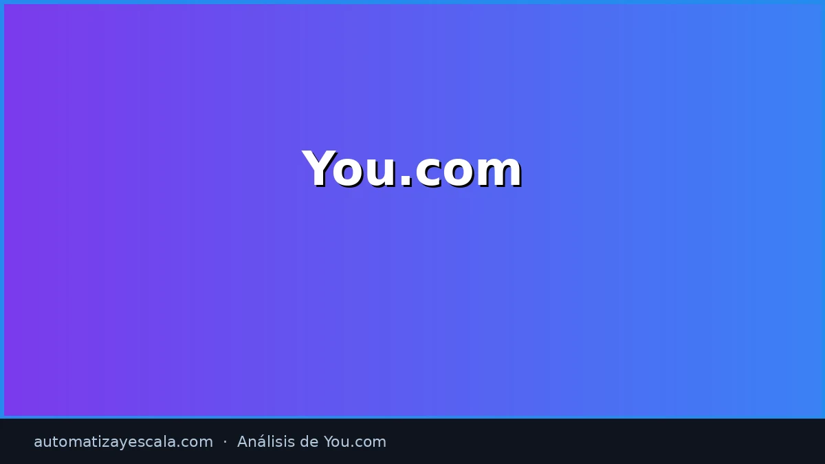You.com — interfaz y panel de control