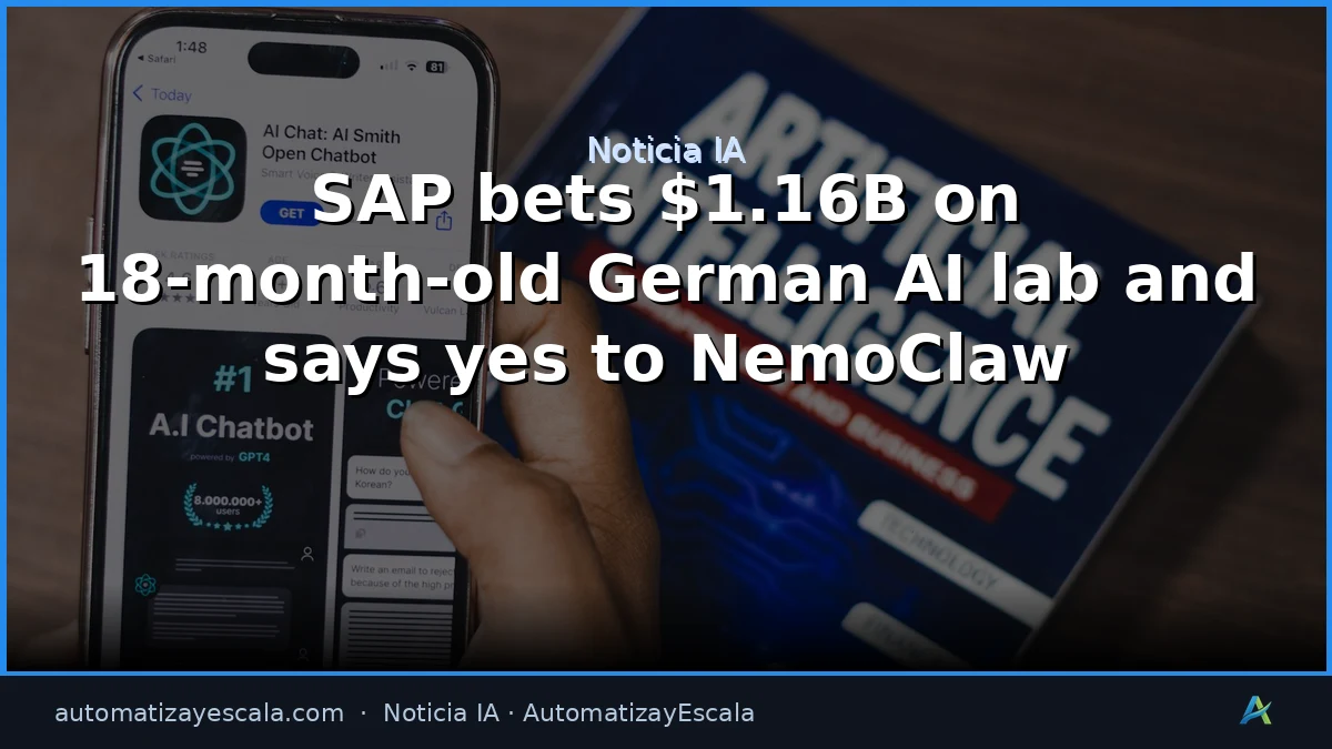SAP invierte 1.160 M$ en una IA alemana de 18 meses